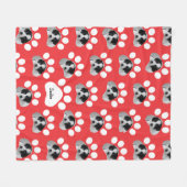 Couverture Polaire Photo Pawprint Empreinte de patte (Devant (Horizontal))