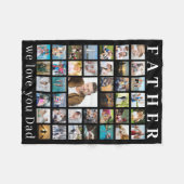 Couverture Polaire Photo PÈRE moderne Collage de votre texte noir (Devant (Horizontal))