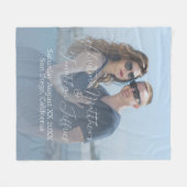Couverture Polaire Photo personnalisée avec Mariage bleu Dusty (Devant (Horizontal))