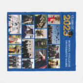 Couverture Polaire Photo personnalisée Classe de Graduation Blue de 2 (Devant (Horizontal))