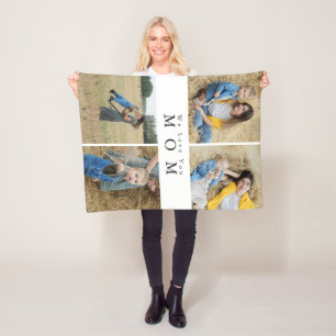 Couverture Polaire Photo personnalisée Collage de photos famille mère