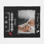 Couverture Polaire Photo personnalisée et chanson préférée pour un co (Devant (Horizontal))