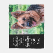 Couverture Polaire Photo personnalisée Mémorial pour animaux de compa (Devant)