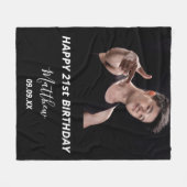 Couverture Polaire Photo personnalisée noir blanc moderne (Devant (Horizontal))