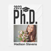 Couverture Polaire Photo personnalisée, nom et année Ph.D. (Devant)