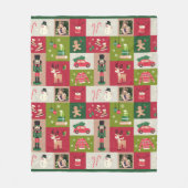 Couverture Polaire Photo personnalisée Patchwork Noël traditionnel (Devant)