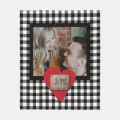 Couverture Polaire Photo personnalisée Valentines Jour deux initiales (Devant)