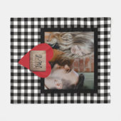 Couverture Polaire Photo personnalisée Valentines Jour deux initiales (Devant (Horizontal))