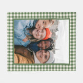 Couverture Polaire Photo personnalisée Vert En vichy Plaid Rustique A (Devant (Horizontal))