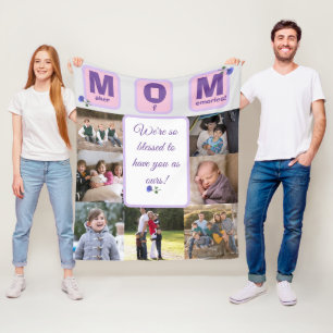 Couverture Polaire Photo personnelle de la maman Blanche en polaire