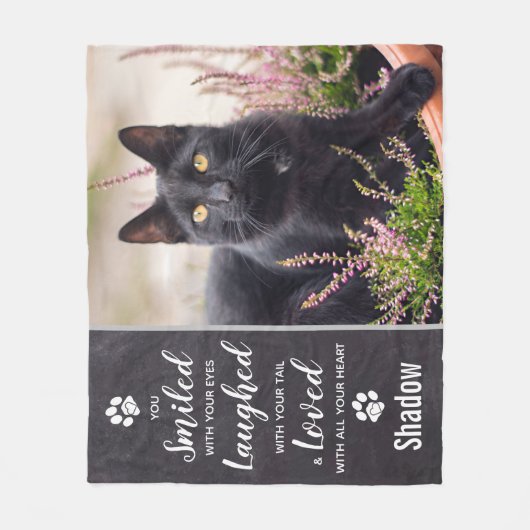 Couverture Polaire Photo Pet Memorial Keepsaké Chat (Devant)