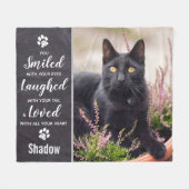 Couverture Polaire Photo Pet Memorial Keepsaké Chat (Devant (Horizontal))