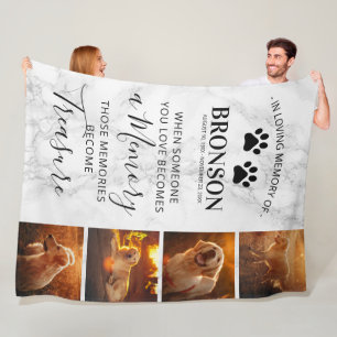 Couverture Polaire Photo Pet Memorial Keepsaké Marbre