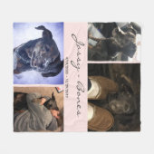 Couverture Polaire Photo Pet Mémorial Moderne Collage rose pâle (Devant (Horizontal))