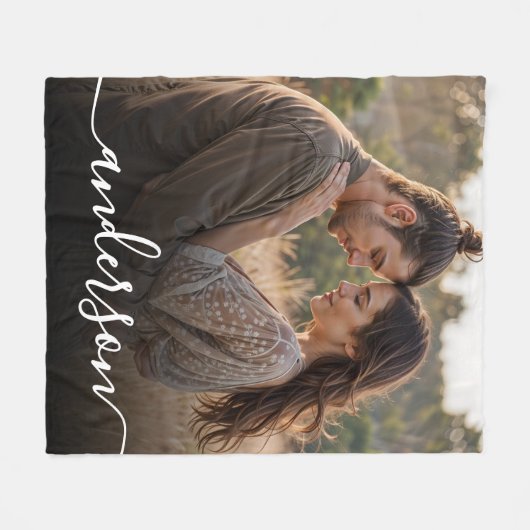 Couverture Polaire Photo simple élégante et script élégant Texte pers (Devant (Horizontal))