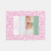Couverture Polaire Photo Statistiques de naissance rose blanc cadeau  (Devant (Horizontal))