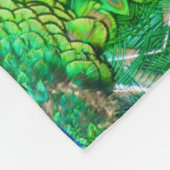 Couverture Polaire Photo texte personnalisé modèle thème paon (Coin)