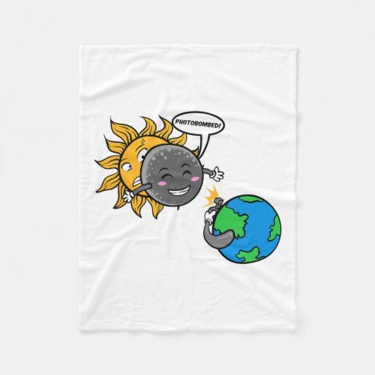 Couverture Polaire Photobomb ! Adorable Cute Total Solaire Eclipse 20 (Devant)