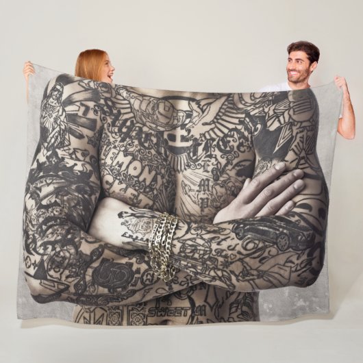 Couverture Polaire Photographie de tatouage de muscle de coffre (En situation)