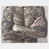 Couverture Polaire Photographie de tatouage de muscle de coffre (Devant (Horizontal))