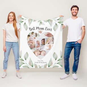 Couverture Polaire Photographie en forme de coeur Script meilleur mam