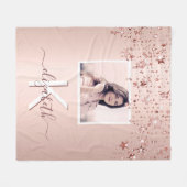 Couverture Polaire Photographie monographique des étoiles or rose (Devant (Horizontal))