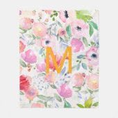 Couverture Polaire Photomarine violet rose pâle couleur d'eau monogra (Devant)