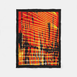Couverture Polaire Photomontage Abstrait Jaune Et Orange St