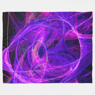 Couverture Polaire PHOTON FROID Abstrait Violet Bleu Fractales, Frotl