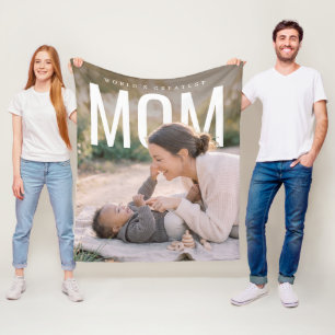 Couverture Polaire PhotoPop Monde Meilleure Maman Photo Personnalisée