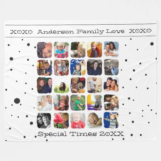 Couverture Polaire Photos de famille de Noël rustiques (Devant (Horizontal))