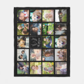 Couverture Polaire Photos familiales modernes noir et blanc monogramm (Devant)