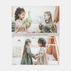 Couverture Polaire Photos Grandes Personnalisées Enfants Amis Frères 