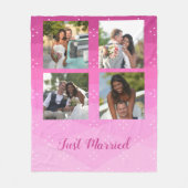 Couverture Polaire Photos Personnalisées En Rose (Devant)