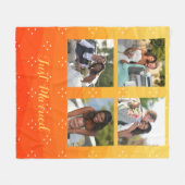 Couverture Polaire Photos Personnalisées Sur Jaune Et Orange (Devant (Horizontal))