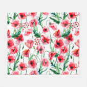 Couverture Polaire Photos rouges : aquarelle illustration florale (Devant (Horizontal))
