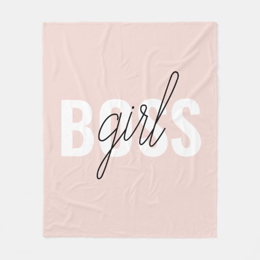 Couverture Polaire Phrase moderne Pastel Rose fille Boss Phrase (Devant)