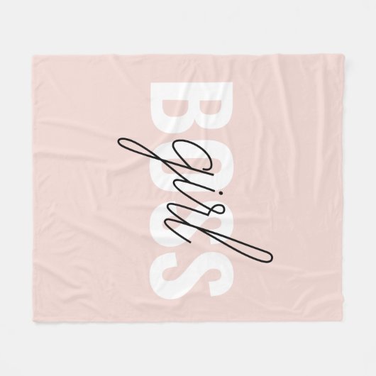 Couverture Polaire Phrase moderne Pastel Rose fille Boss Phrase (Devant (Horizontal))