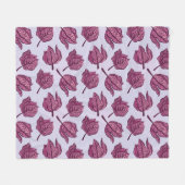 Couverture Polaire Physalis rose Fleur Motif Pastel Botanique (Devant (Horizontal))