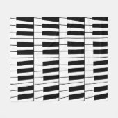 Couverture Polaire Piano Keys noir et blanc Pianiste musicien (Devant (Horizontal))