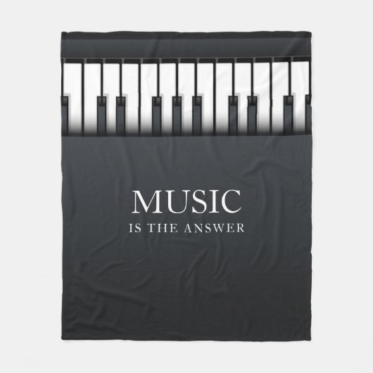 Couverture Polaire Piano moderne noir et blanc (Devant)