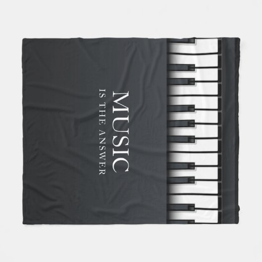 Couverture Polaire Piano moderne noir et blanc (Devant (Horizontal))