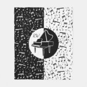 Couverture Polaire Piano noir et blanc (Devant)