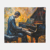 Couverture Polaire Piano Player - Peinture à l'huile (Devant (Horizontal))