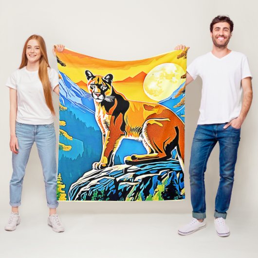 Couverture Polaire Pic de Cougar : Art de Mountain Majesty (En situation)