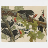 Couverture Polaire Pic pilé d'Audubon Birds of America (Devant (Horizontal))