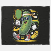 Couverture Polaire Pickle Jouant au Pickleball (Devant (Horizontal))