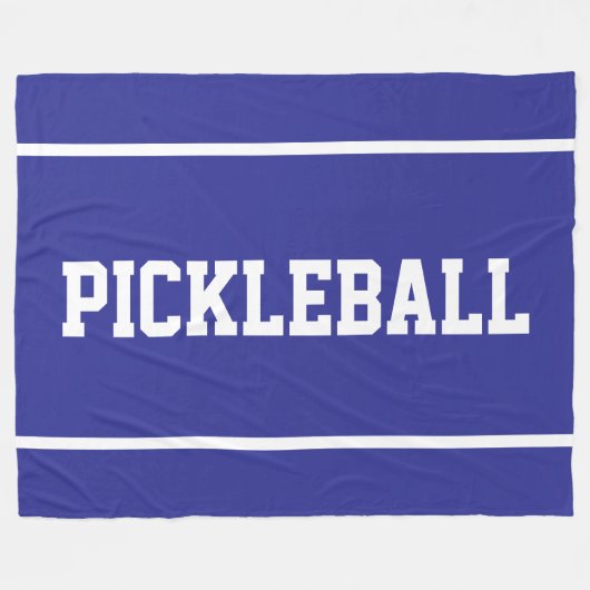 Couverture Polaire PICKLEBALL Amusant Rayures Blanches Sport sur Fond (Devant (Horizontal))
