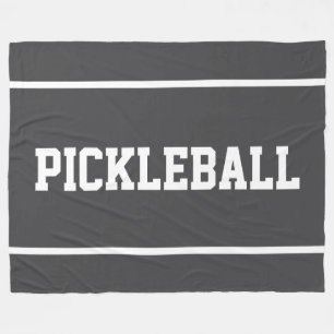Couverture Polaire PICKLEBALL Amusant Sportif Rayures Blanches Sur Gr
