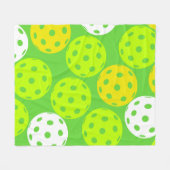 Couverture Polaire Pickleball Anniversaire Soirée Sport Vert (Devant (Horizontal))